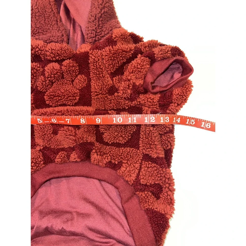 Koolaburra by UGG Dog Sweater Burgundy with Hoodie Large Soft Comfy Warm